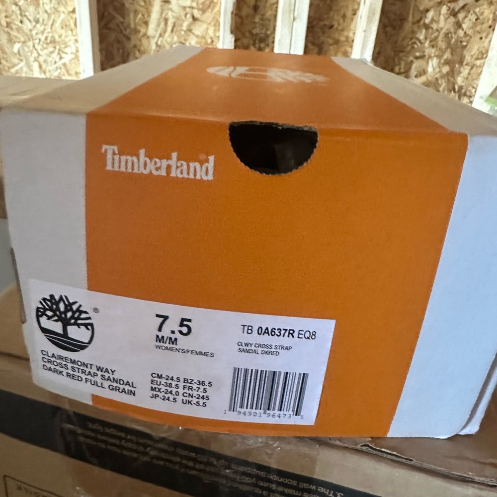 Timberland Orange and White Shoe Box brand new